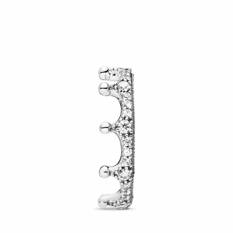 Pandora Clear Sparkling Crown Stackable Ring Clearance NZ, Sterling Silver (549217-WRD)